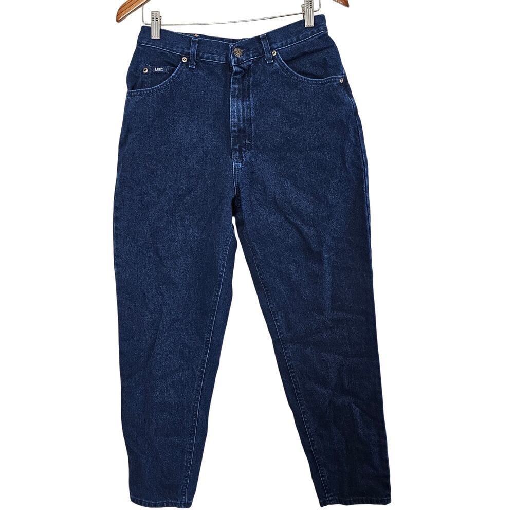 Lee Vintage Jeans Womens Size 12 90s Dark Blue Tapered High Rise Western Retro
